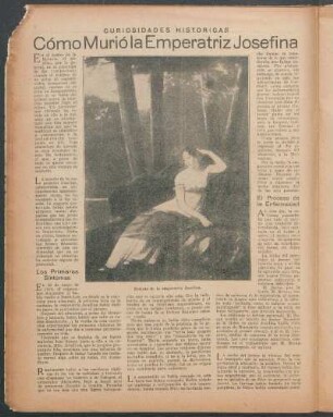 Cómo murió la Emperatriz Josefina : Curiosidades historicas