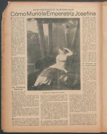 Cómo murió la Emperatriz Josefina : Curiosidades historicas