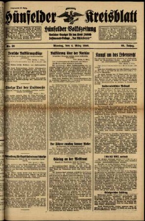 Ausgabe vom Montag, den 04. März 1940.