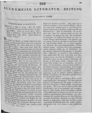 Steffens, H.: Was ich erlebte. Aus der Erinnerung niedergeschrieben. Bd. 1-6. Breslau: Max & Comp. 1840-42