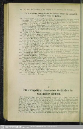 H. Die evangelisch-reformierten Geistlichen im Königreiche Sachsen