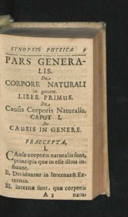 Caput I. De Causis In Genere.
