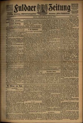 Erste Ausgabe vom Mittwoch, den 12. Februar 1908.