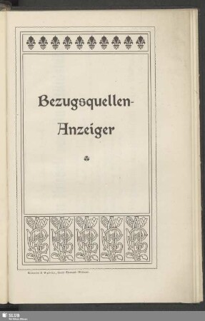 Bezugsquellen-Anzeiger