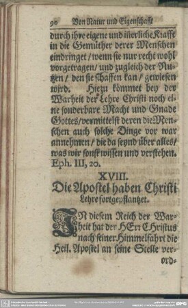XVIII. Die Apostel haben Christi Lehre fortgepflantzet