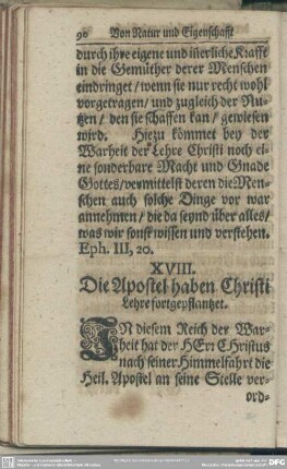 XVIII. Die Apostel haben Christi Lehre fortgepflantzet