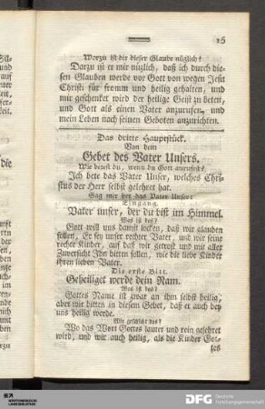 Das dritte Hauptstück. Von dem Gebet des Vater Unsers.