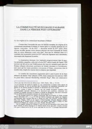 La Communauté Musulmane D'Albanie Dans La Période Post-Ottomane