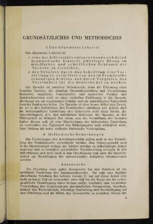Grundsätzliches und Methodisches