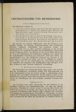 Grundsätzliches und Methodisches