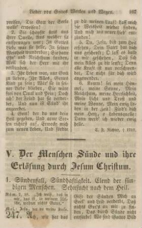 V. Der Menschen Sünde und ihre Erlösung durch Jesum Christum