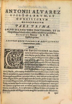 Epistolae et concilii medicinales : Pars I.