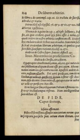 De Fide. Caput sextum.
