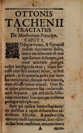 Ottonis Tachenii Tractatus De Morborum Principe : In quo Plerorumque gravium ac sonticorum, praeter naturam affectuum, dilucida enodatio, & Hermetica, id est, vera & solida eorundem curatio proponitur