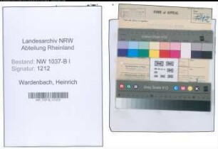 Entnazifizierung Heinrich Wardenbach , geb. 08.02.1903 (Zollbeamter)