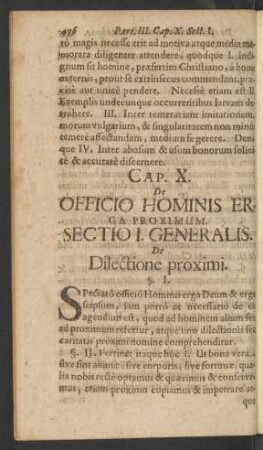 Cap. X. De Officio Hominis Erga Proximum.