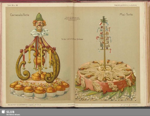 Tafel 55 u. 56, Carnevals-Torte, Mai-Torte