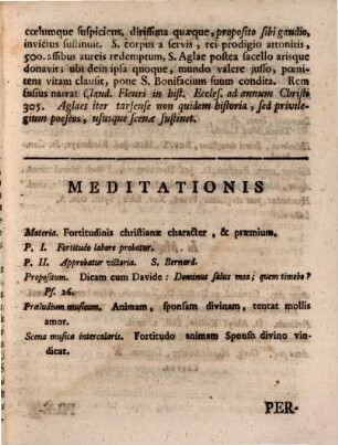 Fundamenta Virtutum : Thema Quatuor Meditationum Congregationis Latinæ Majoris Monacensis B. Mariæ V. Matris Propitiæ Ab Angelo Salutatæ ... An. MDCCLXVIII.. IV., Fortitudo