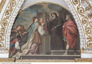 Wunderszenen aus dem Leben des heiligen Franz von Paula, Der heilige Franz von Paula verleiht einem Neugeborenen menschliche Züge