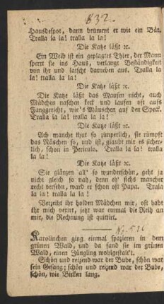Karolinchen ging einmal spazieren in dem grünen Wald, ...