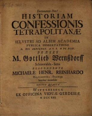 Historia confessionis Tetrapolitanae