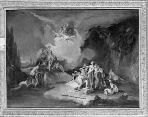 Die Nymphe Callisto wird von Diana überrascht