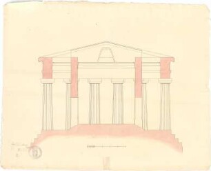 Ziebland, Georg Friedrich; Agrigent (Akragas / Agrigentum, Sizilien); Tempel der Concordia - Querschnitt
