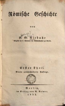 Römische Geschichte, 1