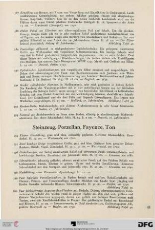 Steinzeug, Porzellan, Fayence, Ton (Nr. 594-617)