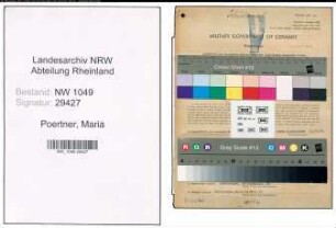 Entnazifizierung Maria Poertner , geb. 16.12.1909 (Kinderpflegerin)