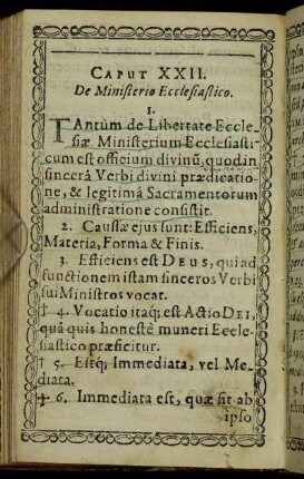 Caput XXII. De Ministerio Ecclesiastico.