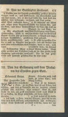 XII. Von der Gesinnung und dem Verhalten des Christen gegen Gott.
