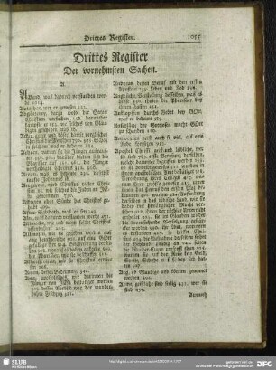 Drittes Register Der vornehmsten Sachen