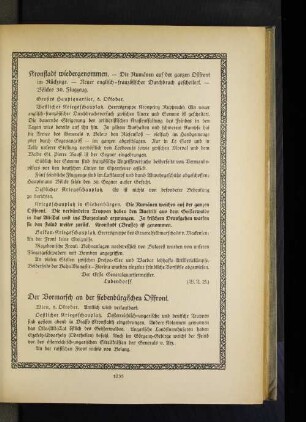 Der Vormarsch an der siebenbürgischen Ostfront.