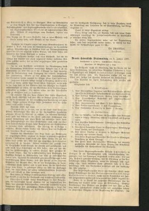 Neunte ordentliche Versammlung am 8. Januar 1887