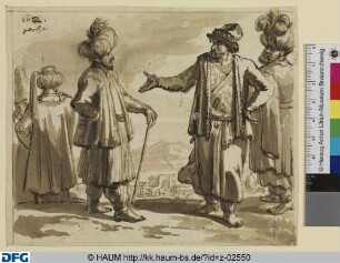 Vier Männer in orientalischer Kleidung