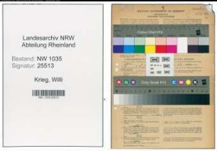 Entnazifizierung Willi Krieg , geb. 06.03.1914 (Steiger)