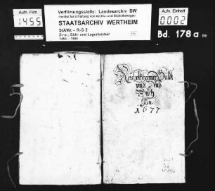 Reicholzheimer Gült- und Zinsbuch, renoviert 1677 (mit Vornamenregister)