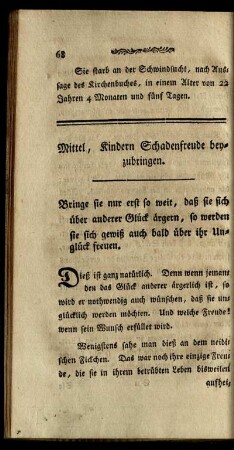 Mittel, Kindern Schadenfreude beyzubringen.