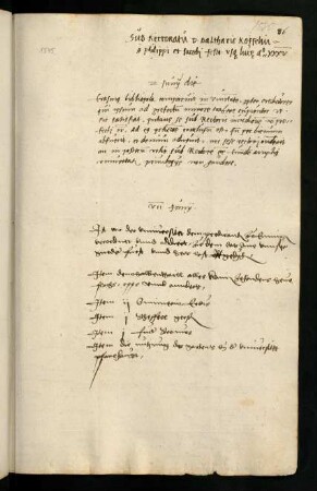 Sommerhalbjahr 1535. Rektorat Balthasar Käuffelin