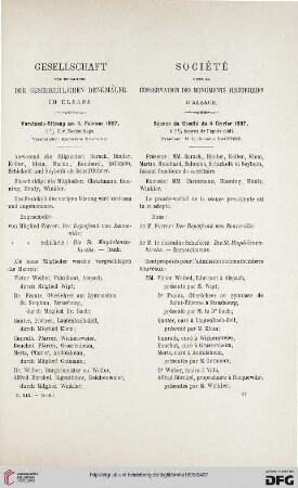 Vorstands-Sitzung am 4. Februar 1897 / Séance du Comité du 4 février 1897