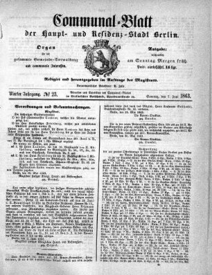 1863,23: No. 23, 7. Juni 1863
