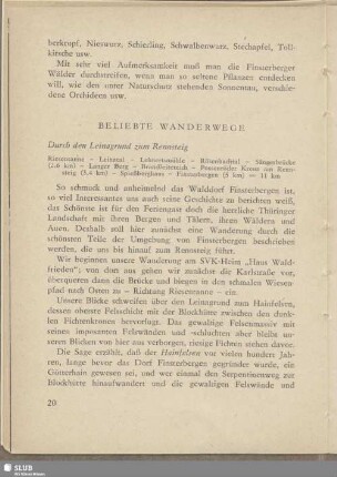 Beliebte Wanderwege