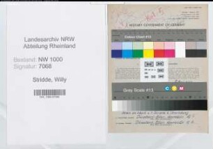Entnazifizierung Willy Stridde, geb. 01.06.1917 (Baufuehrer)