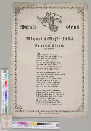 Abschieds-Gruß zur Michaelis-Messe 1854 von Friedrich Händel.