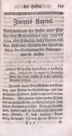 Zweytes Kapitel. Vorfallenheiten der Hessen unter Philipp dem Großmüthigen von 1509 bis 1524, ...
