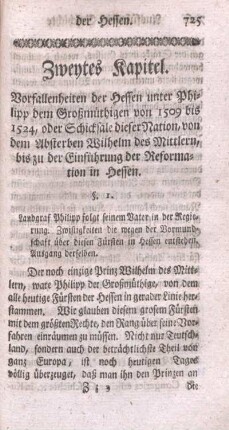 Zweytes Kapitel. Vorfallenheiten der Hessen unter Philipp dem Großmüthigen von 1509 bis 1524, ...