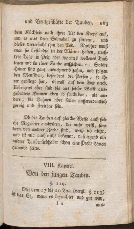 VIII. Kapitel. Von den jungen Tauben