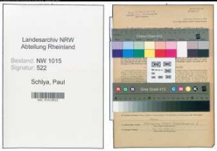 Entnazifizierung Paul Schlya , geb. 16.03.1894 (Werkmeister)