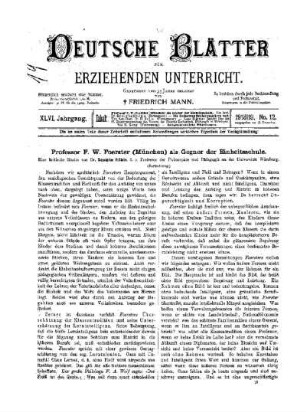 Professor F. W. Foerster (München) als Gegner der Einheitsschule : (Fortsetzung)